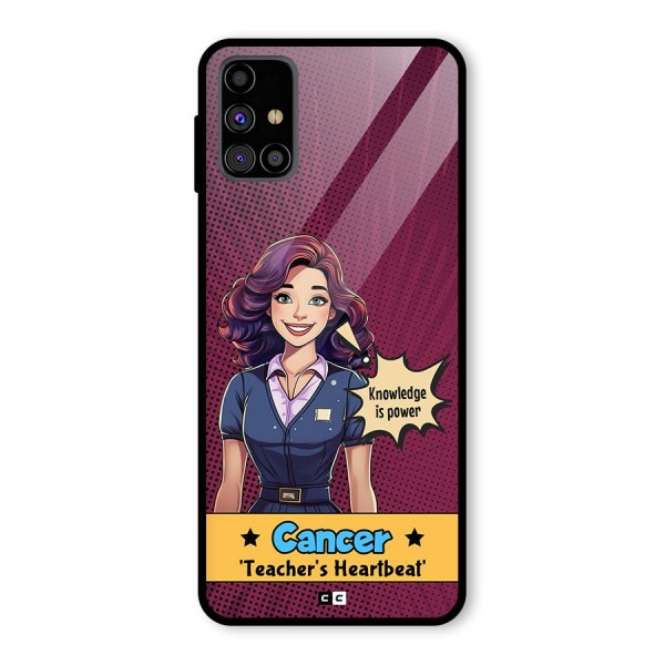 Cancer Heartbeat Glass Back Case for Galaxy M31s