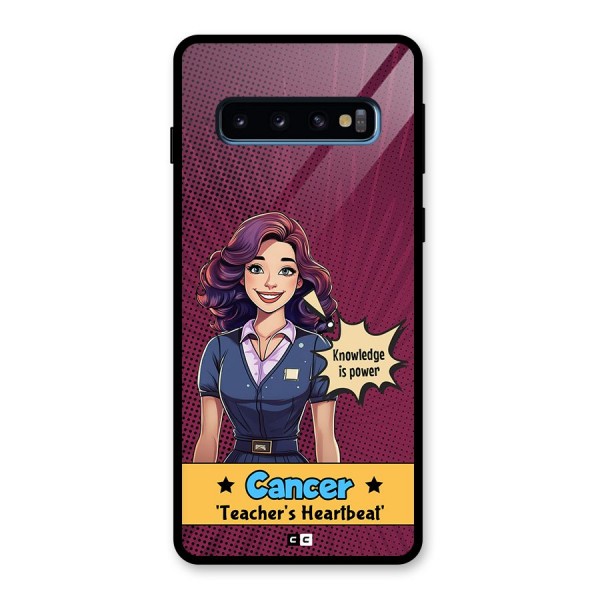 Cancer Heartbeat Glass Back Case for Galaxy S10