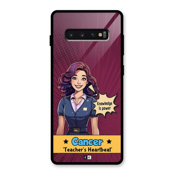 Cancer Heartbeat Glass Back Case for Galaxy S10 Plus