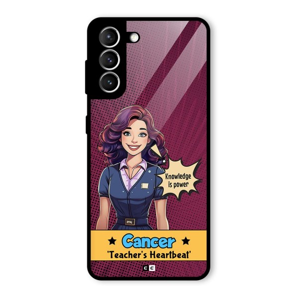 Cancer Heartbeat Glass Back Case for Galaxy S21 5G