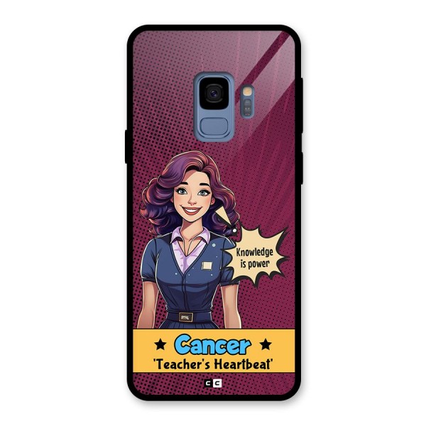 Cancer Heartbeat Glass Back Case for Galaxy S9