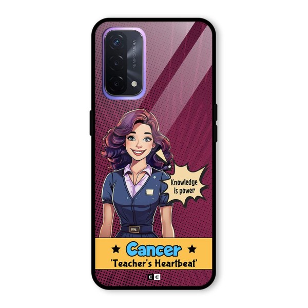 Cancer Heartbeat Glass Back Case for Oppo A74 5G