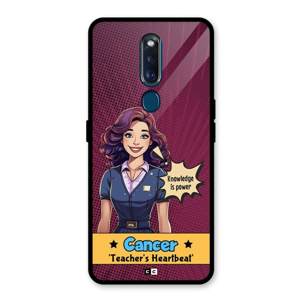 Cancer Heartbeat Glass Back Case for Oppo F11 Pro