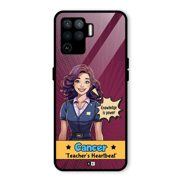 Cancer Heartbeat Glass Back Case for Oppo F19 Pro