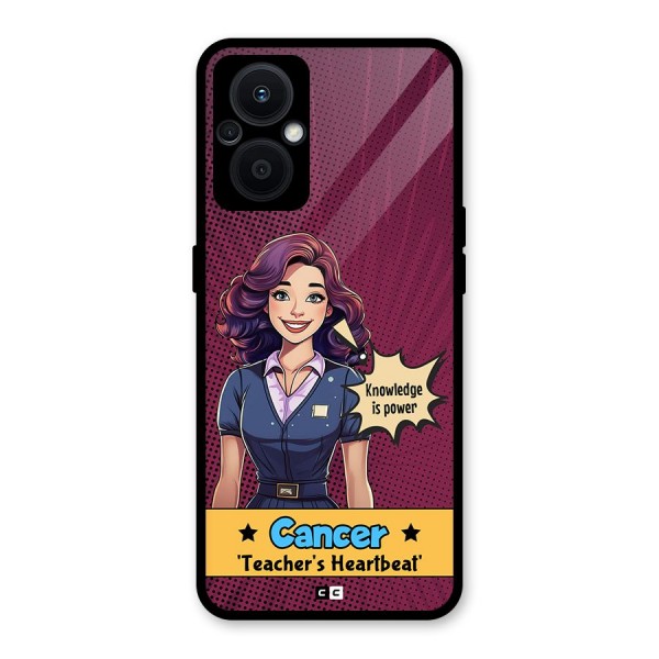 Cancer Heartbeat Glass Back Case for Oppo F21s Pro 5G