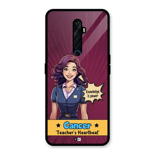 Cancer Heartbeat Glass Back Case for Oppo Reno2 F