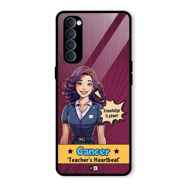 Cancer Heartbeat Glass Back Case for Oppo Reno4 Pro