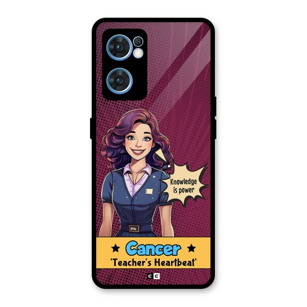 Cancer Heartbeat Glass Back Case for Oppo Reno7 5G