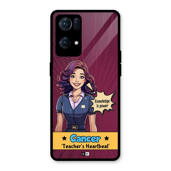 Cancer Heartbeat Glass Back Case for Oppo Reno7 Pro 5G