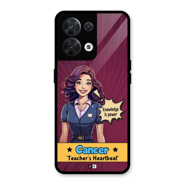 Cancer Heartbeat Glass Back Case for Oppo Reno8 5G