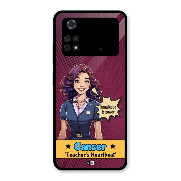 Cancer Heartbeat Glass Back Case for Poco M4 Pro 4G