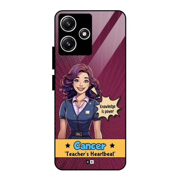 Cancer Heartbeat Glass Back Case for Poco M6 Pro