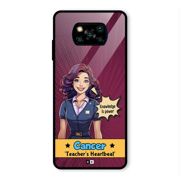 Cancer Heartbeat Glass Back Case for Poco X3 Pro