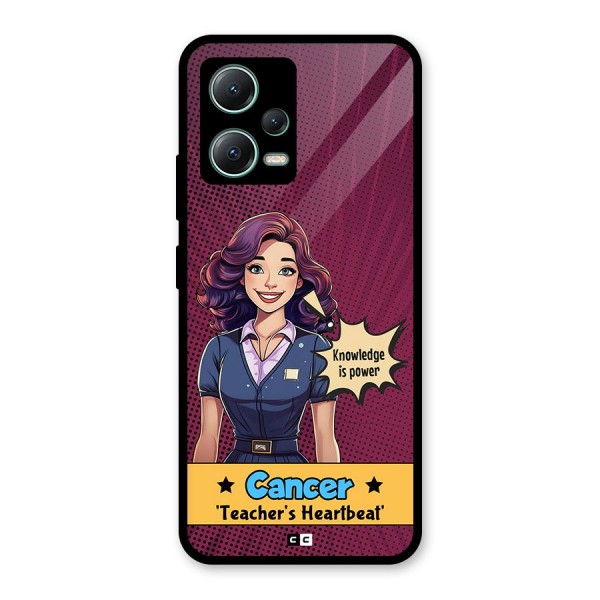 Cancer Heartbeat Glass Back Case for Poco X5