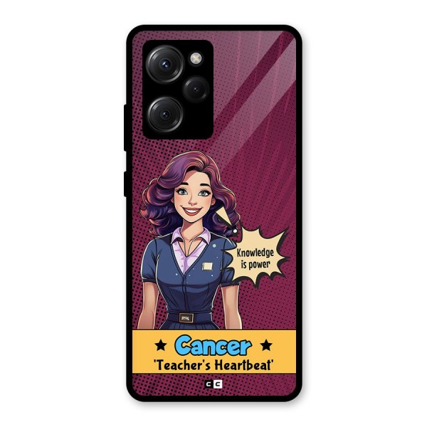 Cancer Heartbeat Glass Back Case for Poco X5 Pro