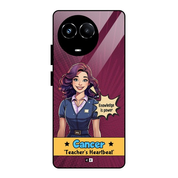 Cancer Heartbeat Glass Back Case for Realme 11X