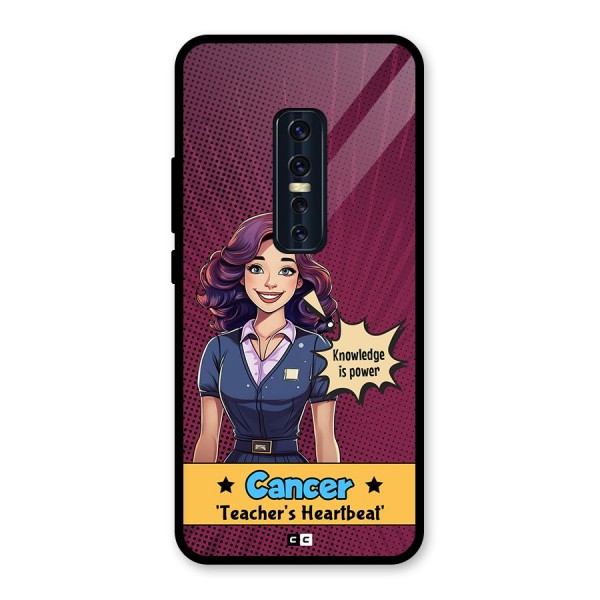 Cancer Heartbeat Glass Back Case for Vivo V17 Pro