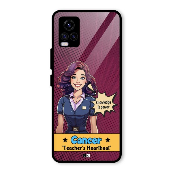 Cancer Heartbeat Glass Back Case for Vivo V20