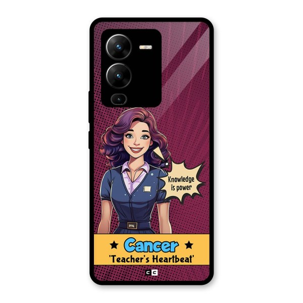 Cancer Heartbeat Glass Back Case for Vivo V25 Pro