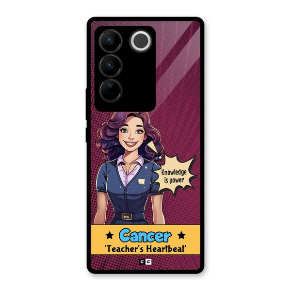 Cancer Heartbeat Glass Back Case for Vivo V27 Pro