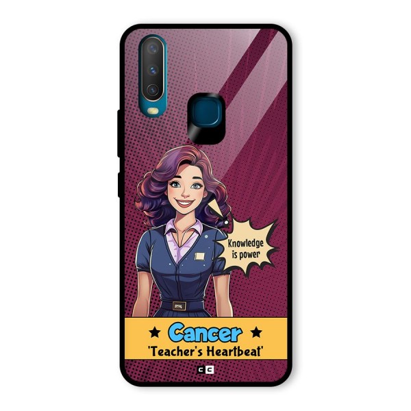 Cancer Heartbeat Glass Back Case for Vivo Y12