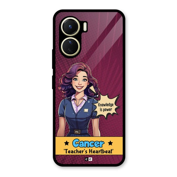 Cancer Heartbeat Glass Back Case for Vivo Y16