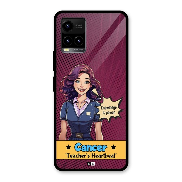 Cancer Heartbeat Glass Back Case for Vivo Y21G