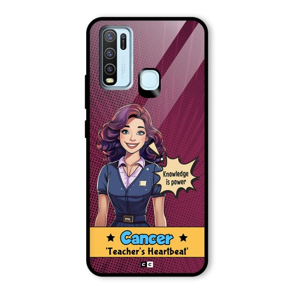 Cancer Heartbeat Glass Back Case for Vivo Y30