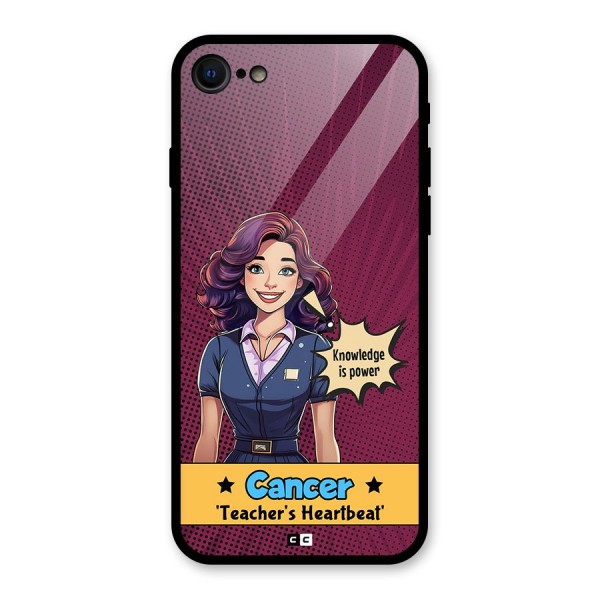 Cancer Heartbeat Glass Back Case for iPhone 8