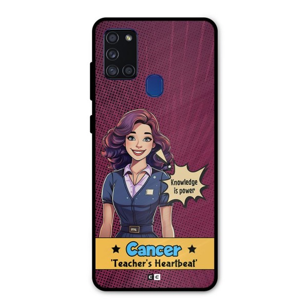 Cancer Heartbeat Metal Back Case for Galaxy A21s