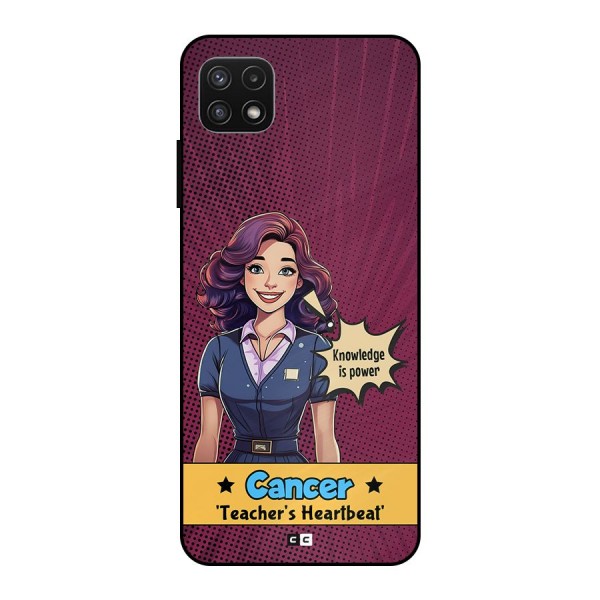 Cancer Heartbeat Metal Back Case for Galaxy A22 5G