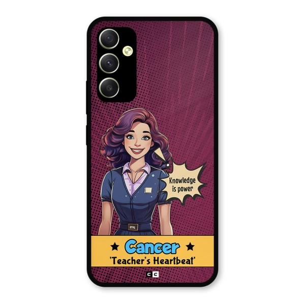 Cancer Heartbeat Metal Back Case for Galaxy A34