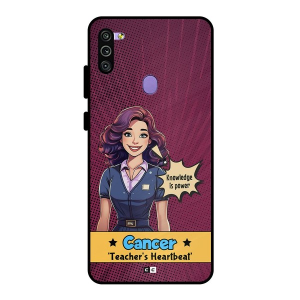 Cancer Heartbeat Metal Back Case for Galaxy M11