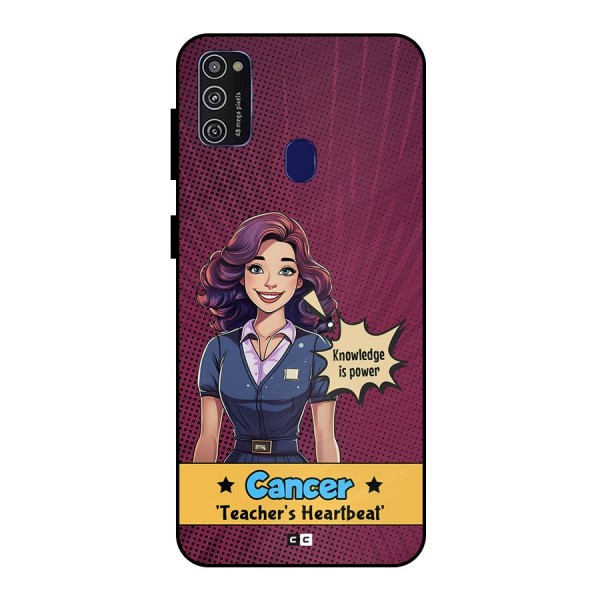 Cancer Heartbeat Metal Back Case for Galaxy M21