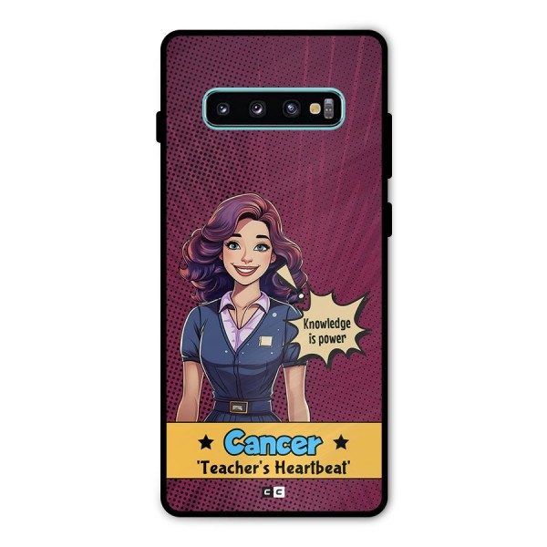 Cancer Heartbeat Metal Back Case for Galaxy S10 Plus