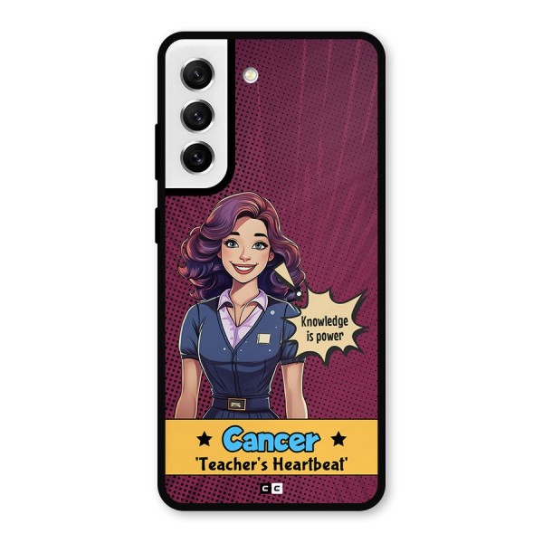 Cancer Heartbeat Metal Back Case for Galaxy S21 FE 5G