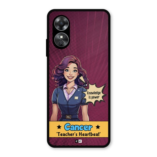 Cancer Heartbeat Metal Back Case for Oppo A17