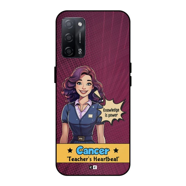 Cancer Heartbeat Metal Back Case for Oppo A53s 5G