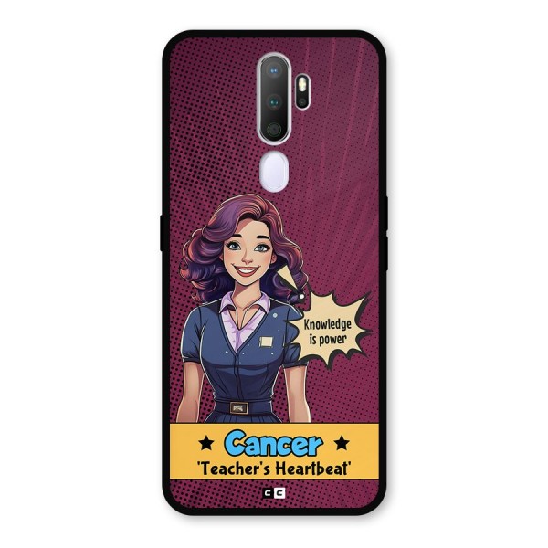 Cancer Heartbeat Metal Back Case for Oppo A5 (2020)