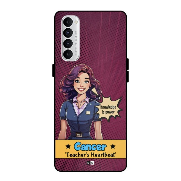 Cancer Heartbeat Metal Back Case for Oppo Reno4 Pro