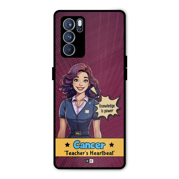 Cancer Heartbeat Metal Back Case for Oppo Reno6 Pro 5G