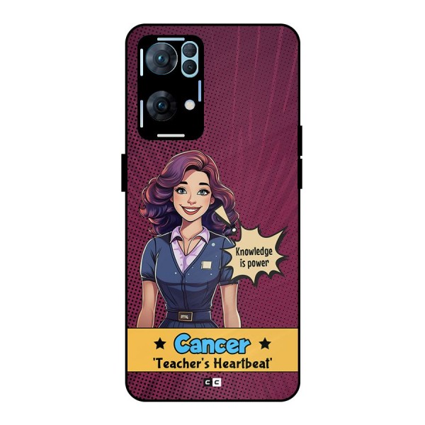 Cancer Heartbeat Metal Back Case for Oppo Reno7 Pro 5G