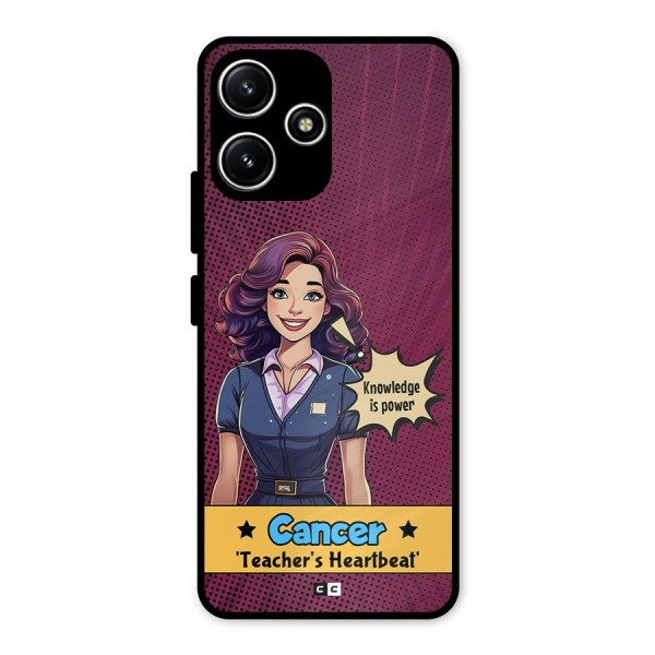 Cancer Heartbeat Metal Back Case for Poco M6 Pro