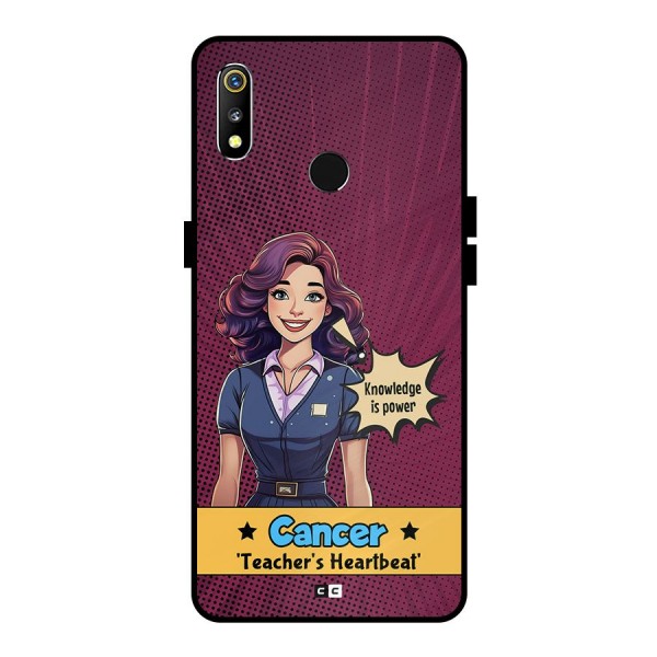 Cancer Heartbeat Metal Back Case for Realme 3