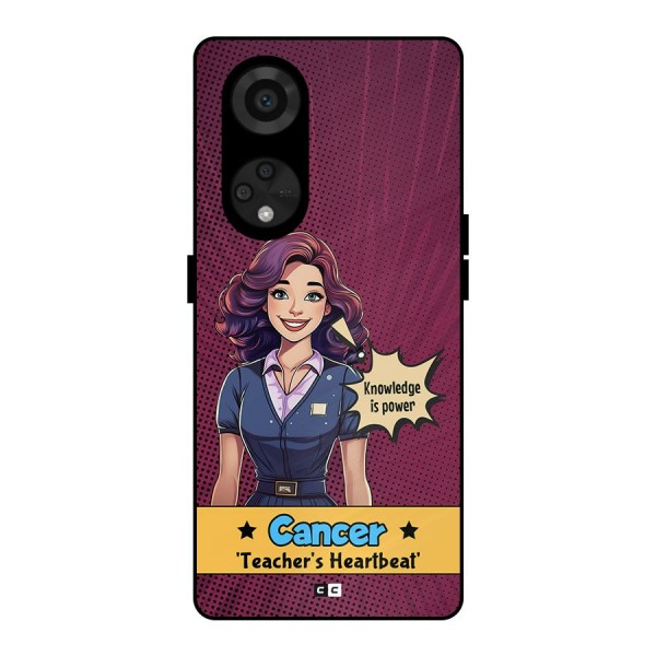 Cancer Heartbeat Metal Back Case for Reno8 T 5G