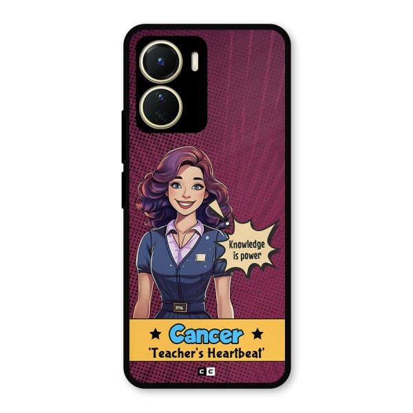 Cancer Heartbeat Metal Back Case for Vivo T2x