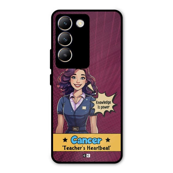 Cancer Heartbeat Metal Back Case for Vivo T3 5G