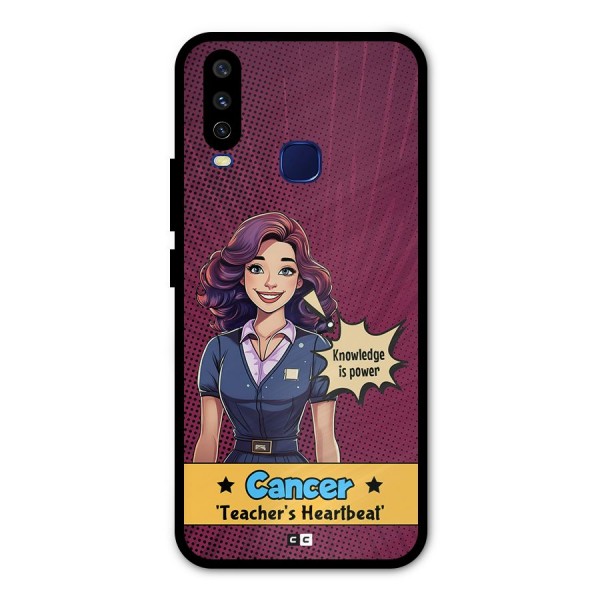 Cancer Heartbeat Metal Back Case for Vivo V17