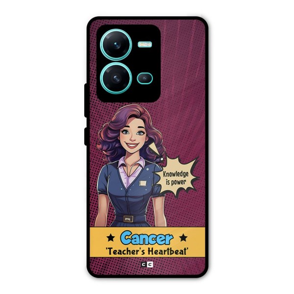 Cancer Heartbeat Metal Back Case for Vivo V25