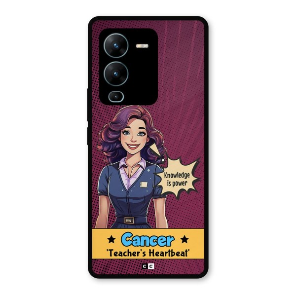 Cancer Heartbeat Metal Back Case for Vivo V25 Pro